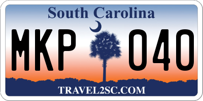 SC license plate MKP040