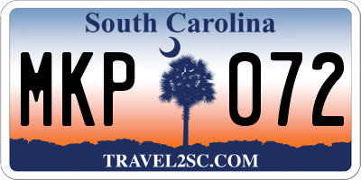 SC license plate MKP072