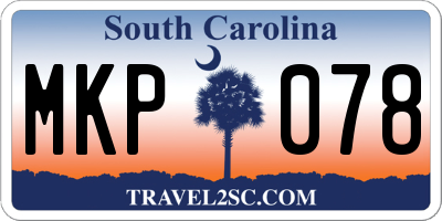SC license plate MKP078