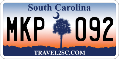 SC license plate MKP092