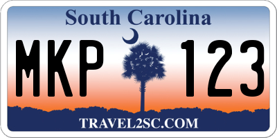 SC license plate MKP123