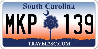 SC license plate MKP139