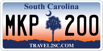 SC license plate MKP200