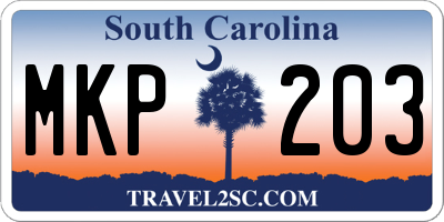 SC license plate MKP203