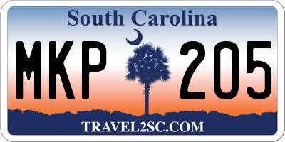 SC license plate MKP205
