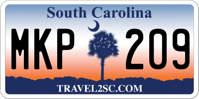 SC license plate MKP209