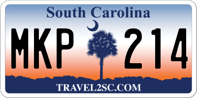 SC license plate MKP214