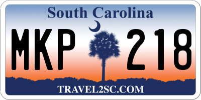 SC license plate MKP218
