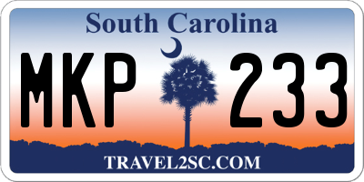 SC license plate MKP233