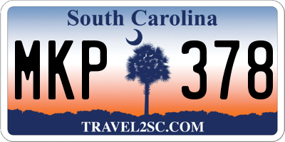 SC license plate MKP378