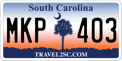 SC license plate MKP403
