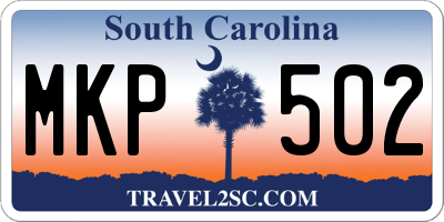 SC license plate MKP502