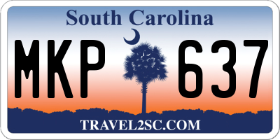SC license plate MKP637