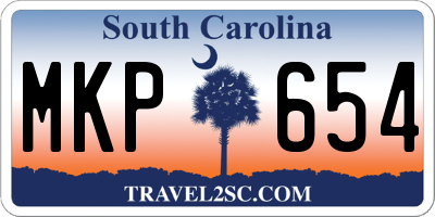 SC license plate MKP654