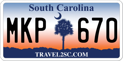 SC license plate MKP670