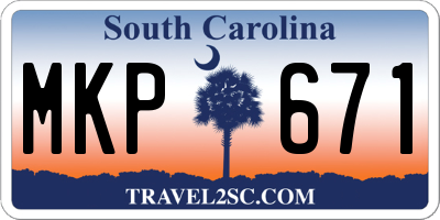 SC license plate MKP671