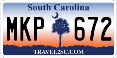 SC license plate MKP672