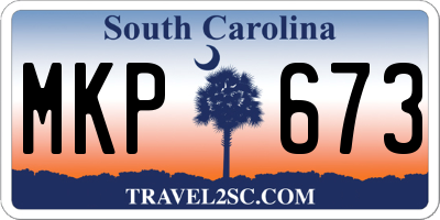 SC license plate MKP673