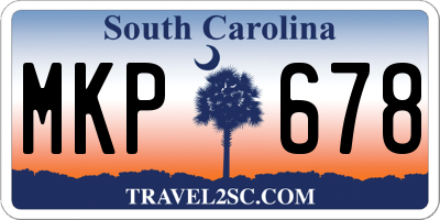 SC license plate MKP678