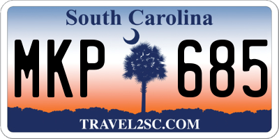 SC license plate MKP685