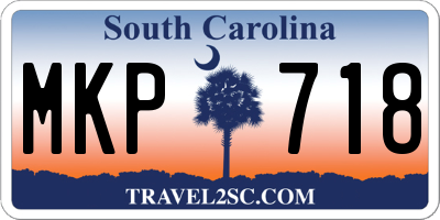 SC license plate MKP718