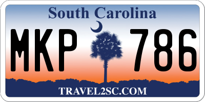 SC license plate MKP786