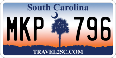 SC license plate MKP796