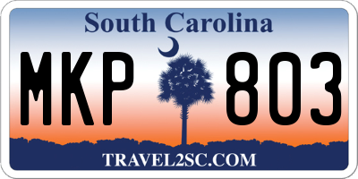 SC license plate MKP803