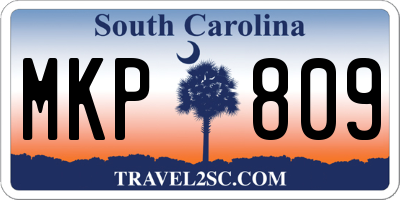 SC license plate MKP809