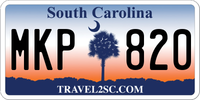 SC license plate MKP820