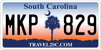 SC license plate MKP829
