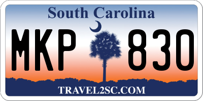 SC license plate MKP830