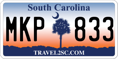SC license plate MKP833