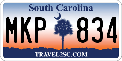 SC license plate MKP834