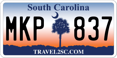 SC license plate MKP837