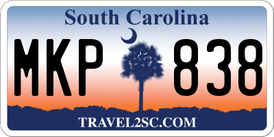 SC license plate MKP838