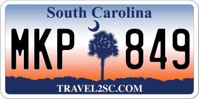 SC license plate MKP849