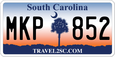 SC license plate MKP852