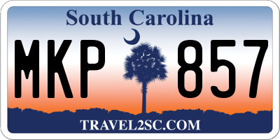 SC license plate MKP857