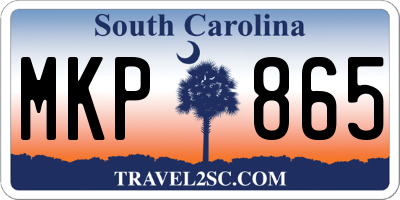 SC license plate MKP865