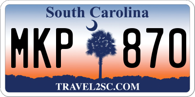 SC license plate MKP870