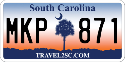 SC license plate MKP871