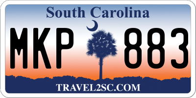 SC license plate MKP883