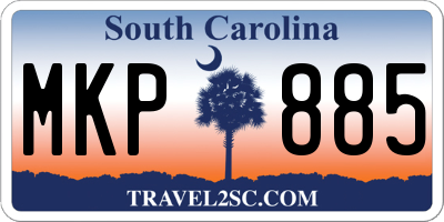 SC license plate MKP885