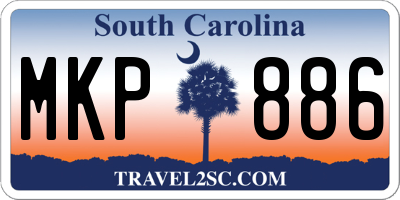 SC license plate MKP886