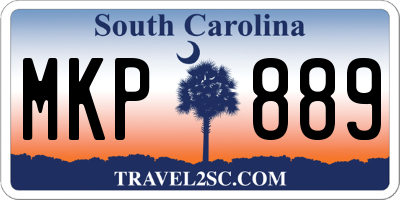 SC license plate MKP889