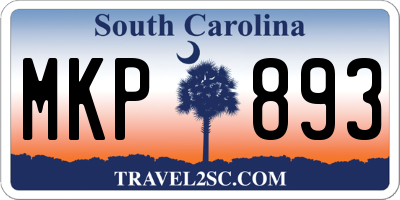 SC license plate MKP893