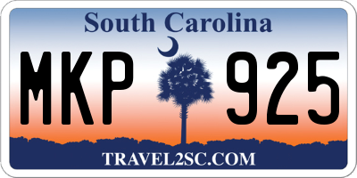 SC license plate MKP925