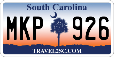 SC license plate MKP926