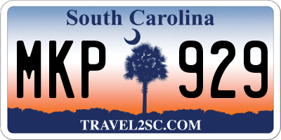 SC license plate MKP929